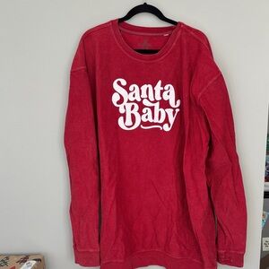 Santa Baby Festive Red Long Sleeve Tee
